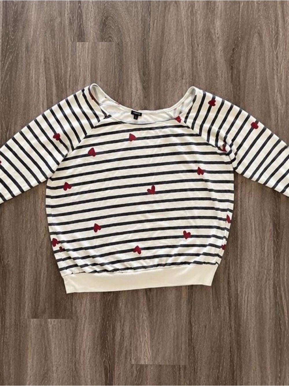 Torrid striped heart print long sleeve top